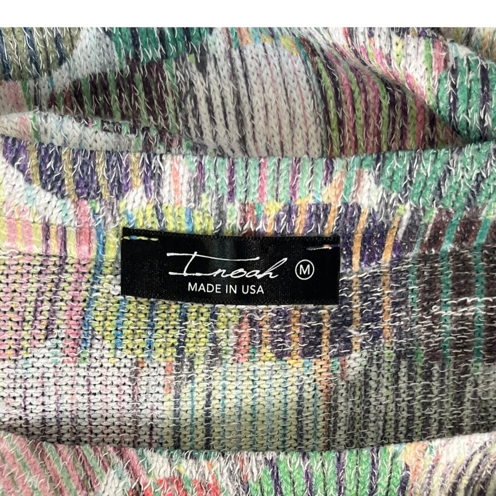 Inoah Mosaic Top Knit Tunic Size M Geometric Pattern Wam Tones - Picture 6 of 10